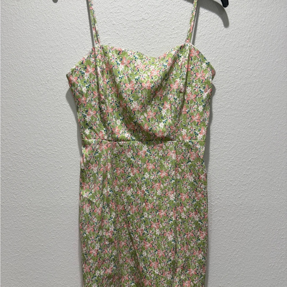Lush Pink and Green Floral Mini Dress